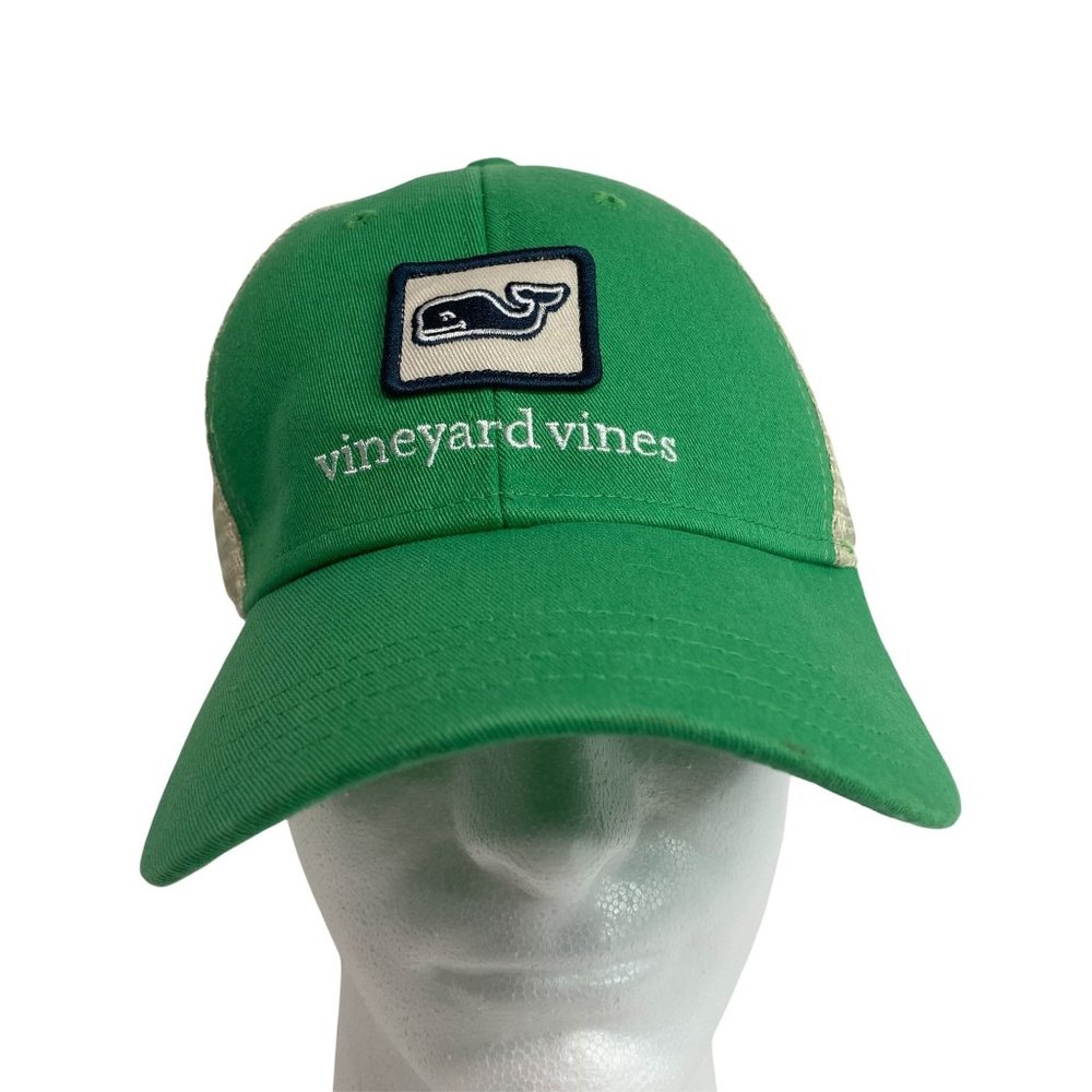 Vineyard Vines Strapback Hat Green w Mesh Adjustable Trucker Cap